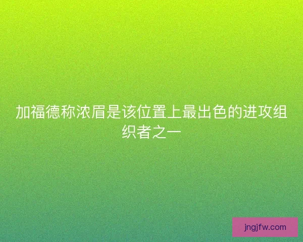 加福德称浓眉是该位置上最出色的进攻组织者之一 加福德称浓眉是该位置上最出色的进攻组织者之一