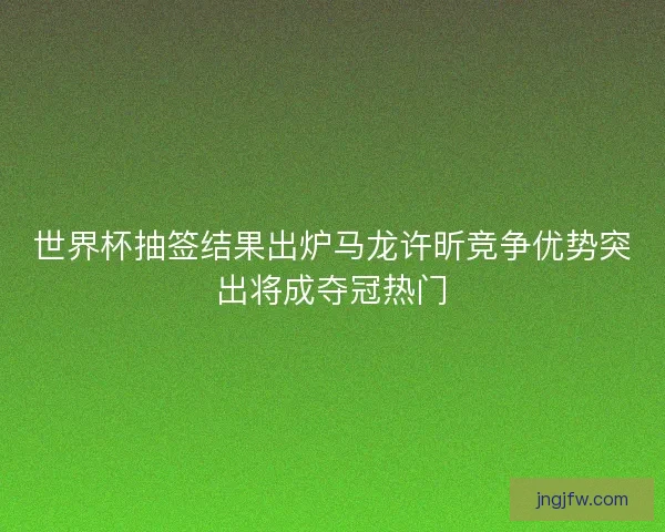 世界杯抽签结果出炉马龙许昕竞争优势突出将成夺冠热门 世界杯抽签结果出炉马龙许昕竞争优势突出将成夺冠热门