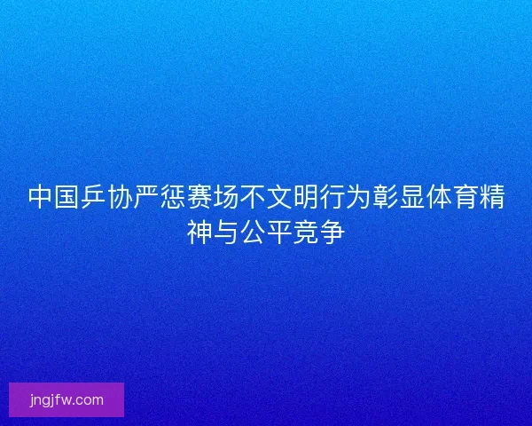 中国乒协严惩赛场不文明行为彰显体育精神与公平竞争 中国乒协严惩赛场不文明行为彰显体育精神与公平竞争